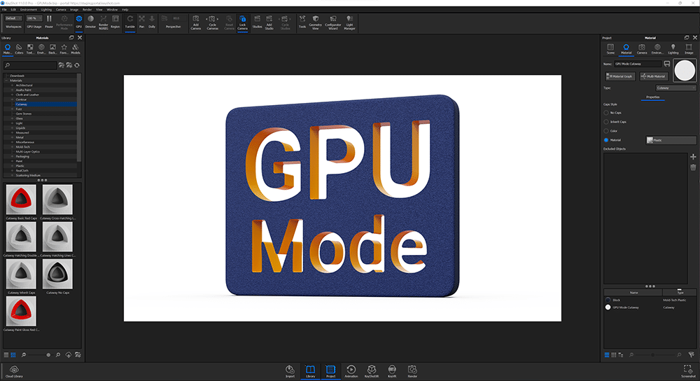 KeyShot - GPU Cutaway Material