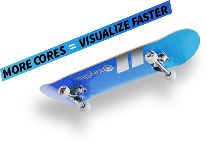 more cores visualize faster