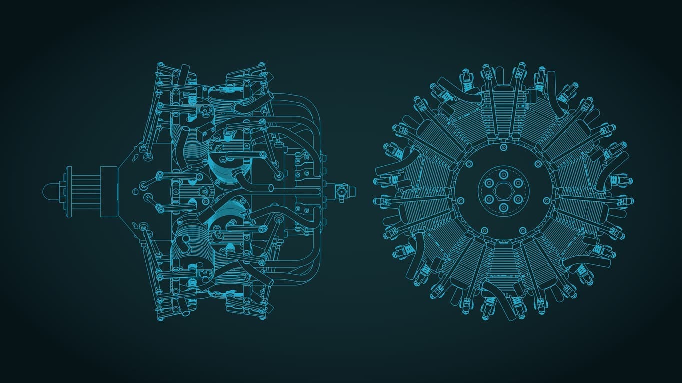 Aircraft radial engine blueprints